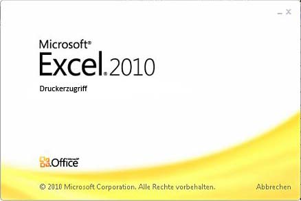 Excel-Splashscreen mit "Druckerzugriff"