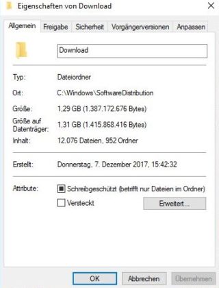 Windows Updates verschlingen GBytes