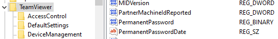 PermanentPassword in der Registry entfernen