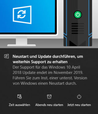 Windows drängt zur Update-Installation