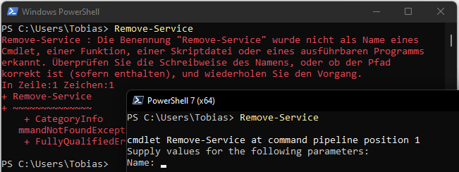 Remove-Service nur in PowerShell 6 und 7