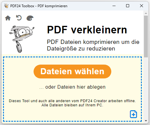 PDF kleiner machen in PDF24 Toolbox
